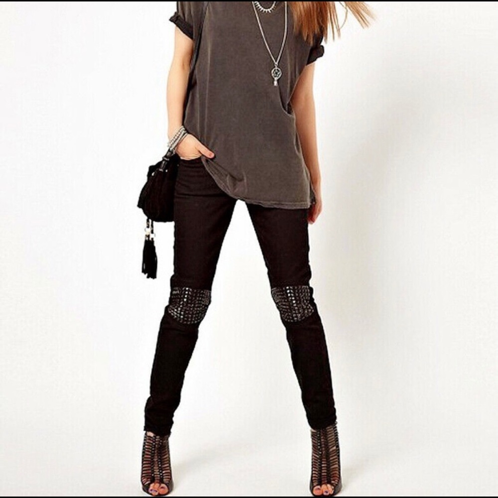 Joe’s jeans Lynden studded knee black the skinny 29